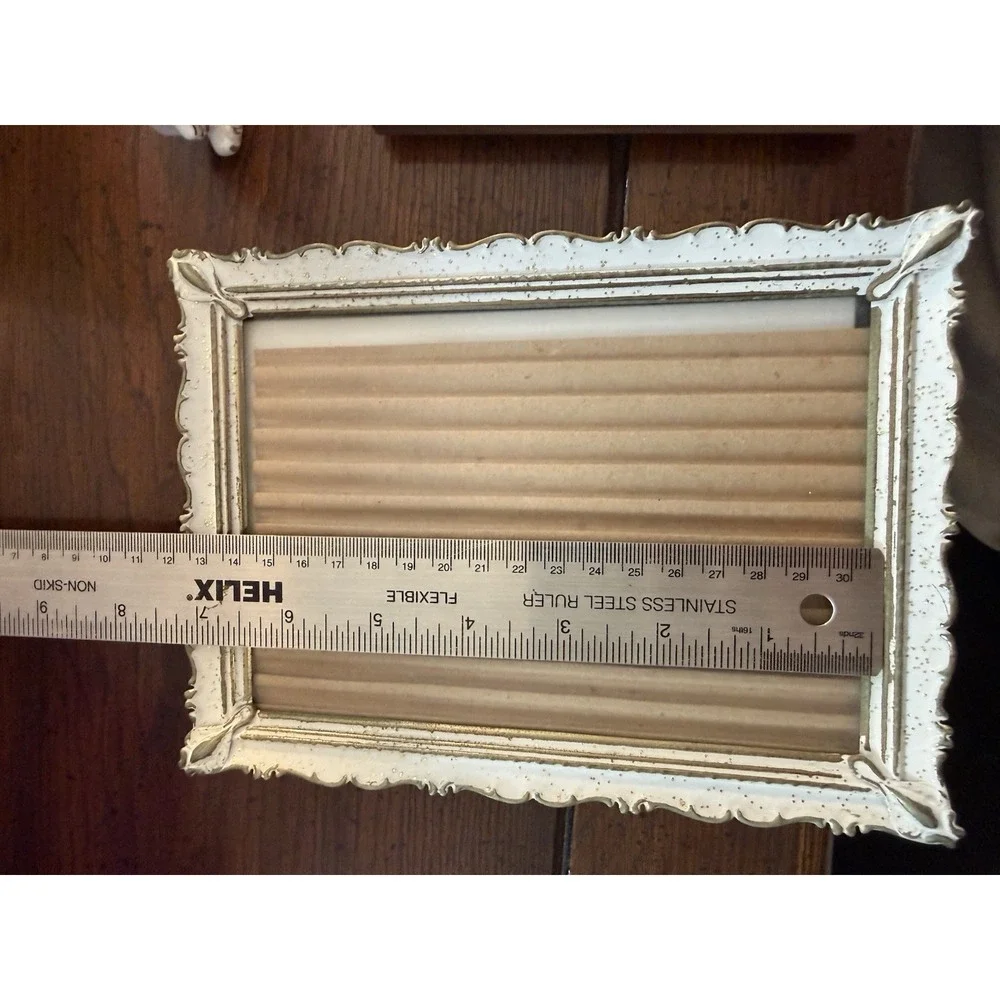Vintage Photo Picture Frame Lot Ornate Gold White Brass Metal Victorian Decor